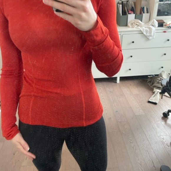 Marc Jacobs Orange Mesh-Mix Long Sleeve Top - Picture 4 of 5